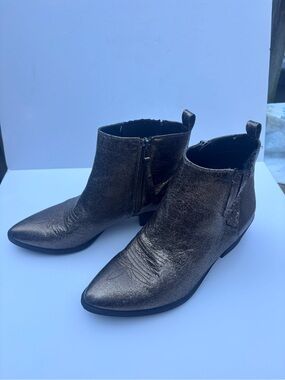 Women's Circus by Sam Edelman Metallic Black Ankle Boots - cowboy boot inspired
